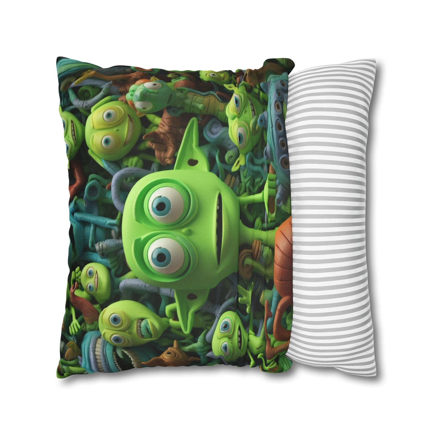 Toy Alien Story Space Character Galactic UFO Anime Cartoon - Spun Polyester Square Pillow Case