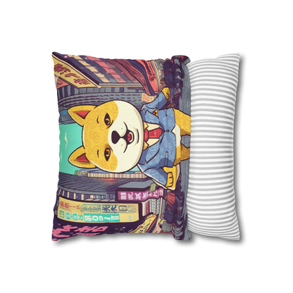 Shiba Inu Business Dog Pillow Case Crypto Fan Favorite, Polyester