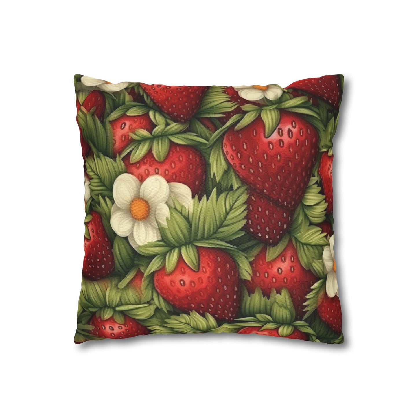 Strawberry Euphoria: The Ultimate Guide to Celebrating Life's Sweetest BerrySpun Polyester Square Pillow Case