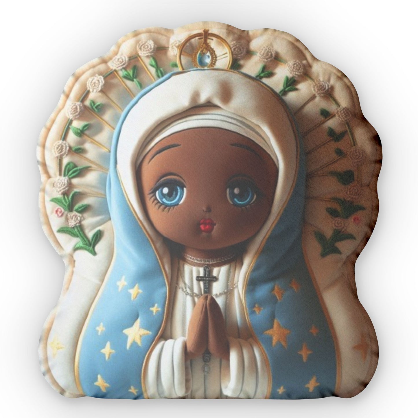 Our Lady of Kibeho Doll, Catholic Plush, Baptism Gift, Shaped Pillow