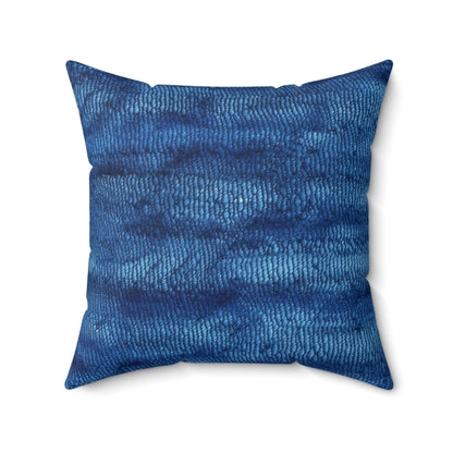 Blue Spectrum: Denim-Inspired Fabric Light to Dark - Spun Polyester Square Pillow