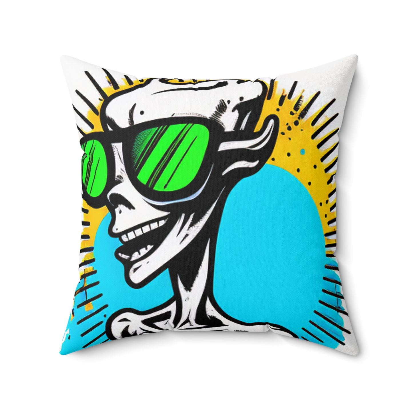 Space Character Alien Sun Pop Culture Spun Polyester Square Pillow