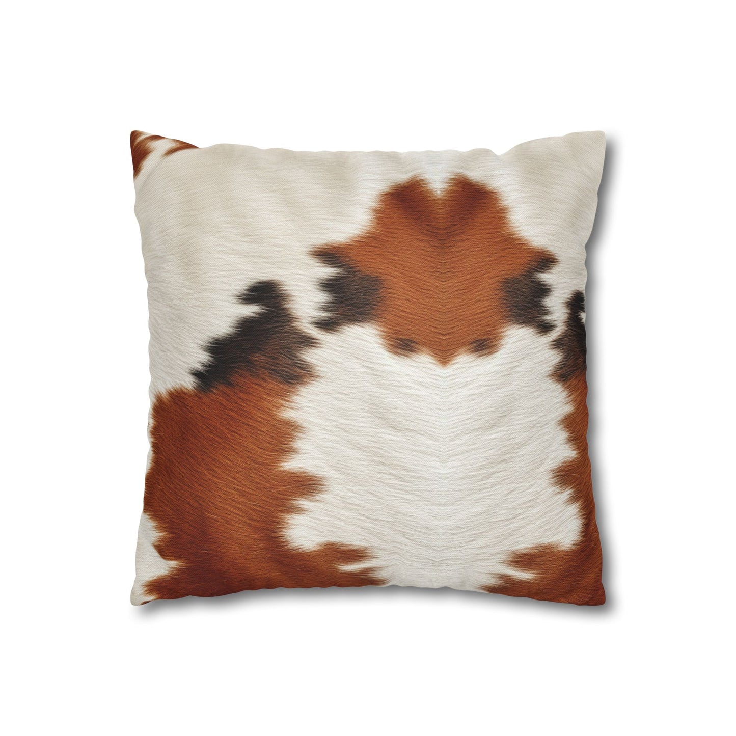 Hair Cowhide Leather Natural Design Tough Durable Rugged Style - Spun Polyester Square Pillow Case