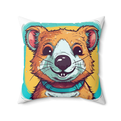 Quokka Cute Furry Fluffy Animal Graphic Spun Polyester Square Pillow