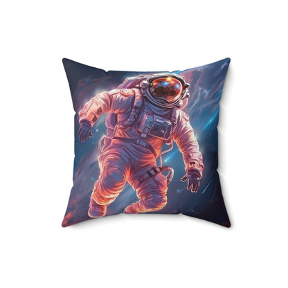 Astronaut Outer Space - Galaxy Starfield Art - Spun Polyester Square Pillow