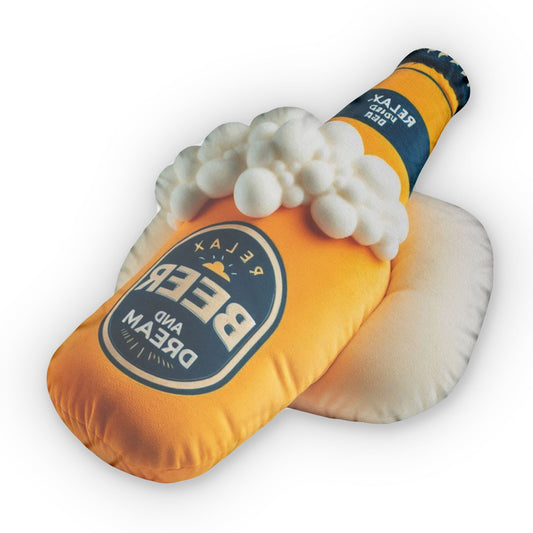 Beer Alcohol Drink, Plush Shaped Pillow