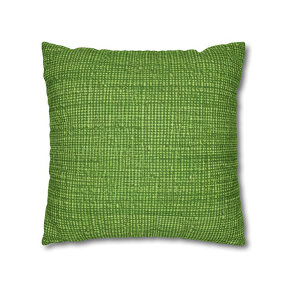 Olive Green Denim-Style: Seamless, Textured Fabric - Spun Polyester Square Pillow Case