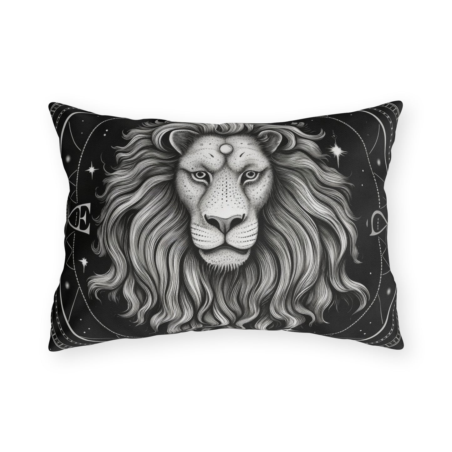 Leo Zodiac UV-Resistant Outdoor Pillow, Water-Resistant, Spun Polyester