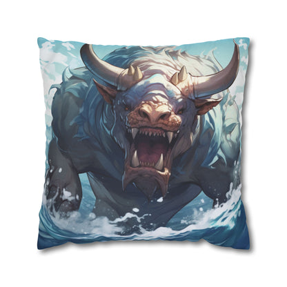 Bull Shark Fusion: Water Fantasy - Hybrid Ocean Marine Animal - Spun Polyester Square Pillow Case