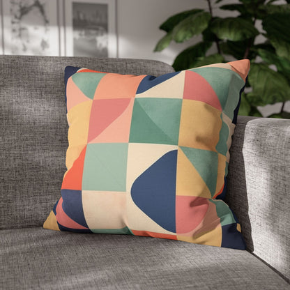 Minimalist Geometric Shapes - Pastel Decor Design Spun Polyester Square Pillow Case