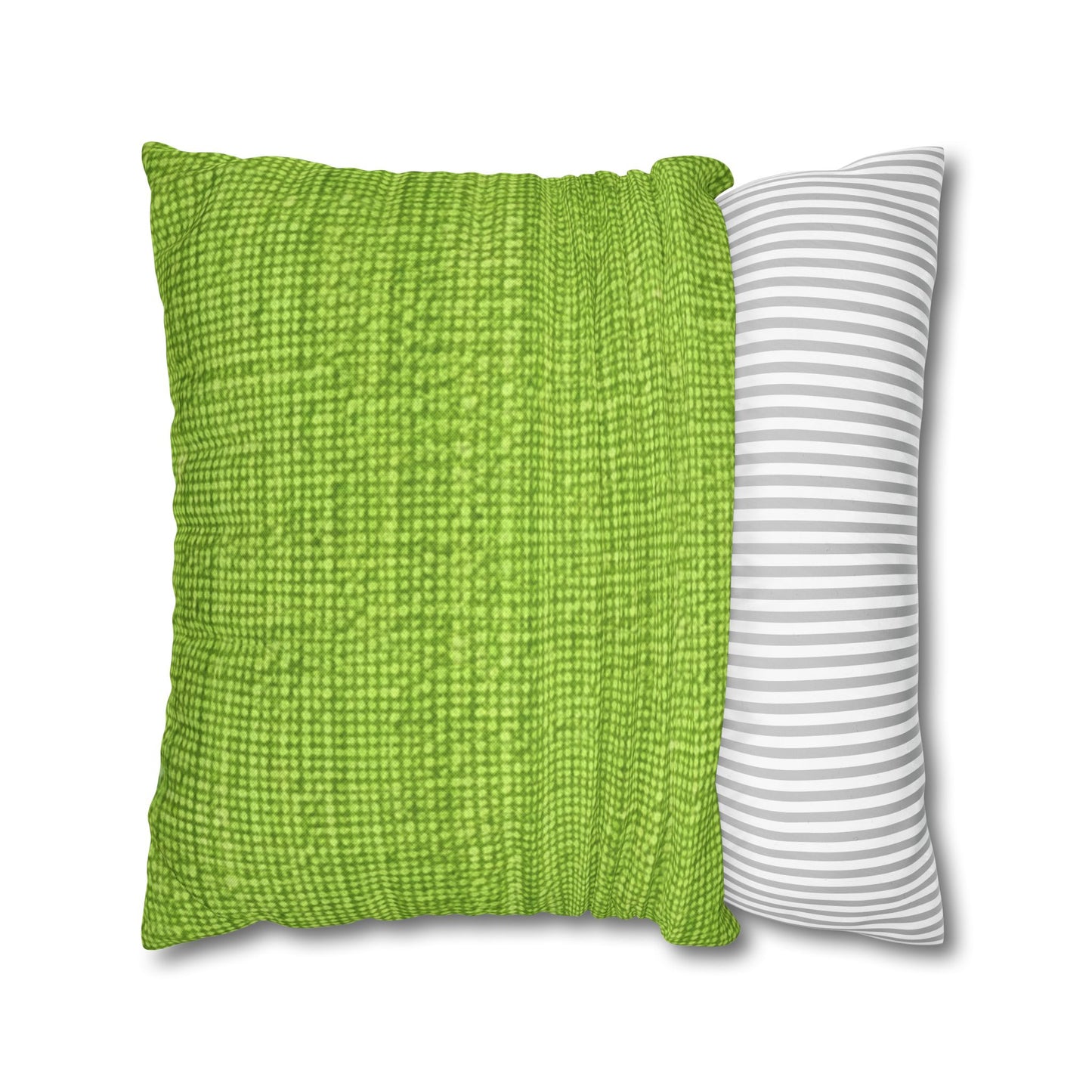 Lush Grass Neon Green: Denim-Inspired, Springtime Fabric Style - Spun Polyester Square Pillow Case