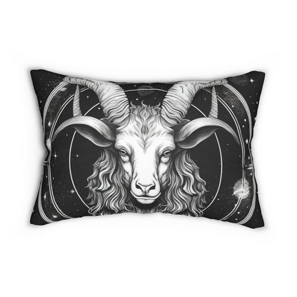 Capricorn Zodiac Design, Spun-Polyester Lumbar Pillow, Double-Sided Print