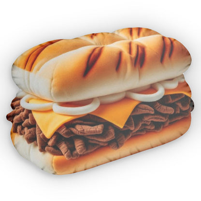 Philly Cheesesteak, Food Steak Plush, Shaped Pillow