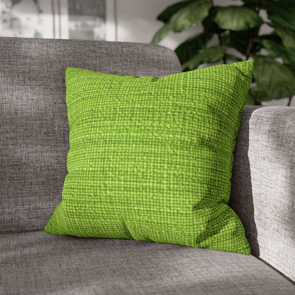 Lush Grass Neon Green: Denim-Inspired, Springtime Fabric Style - Spun Polyester Square Pillow Case