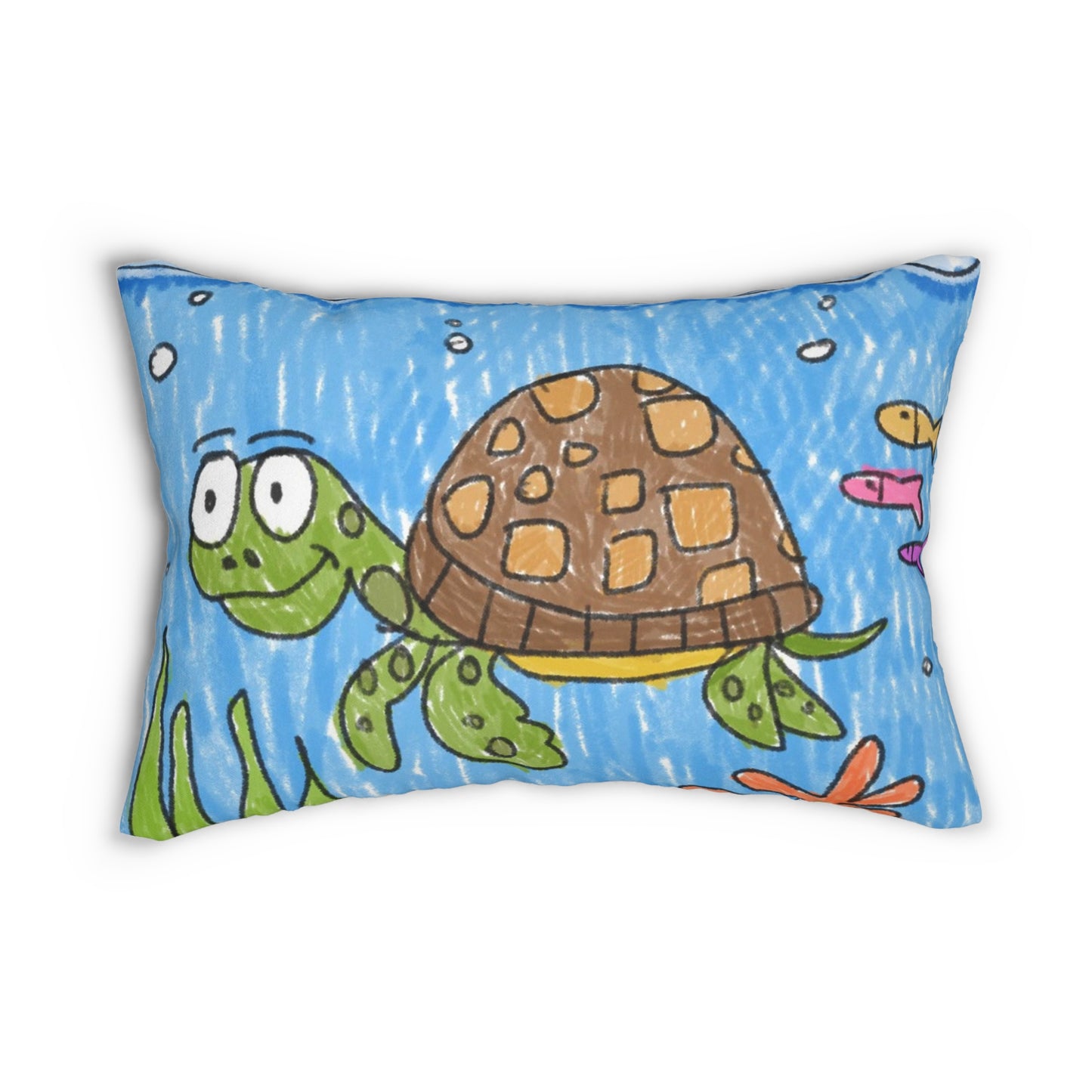 Sea Turtle Beach Sand Ocean Spun Polyester Lumbar Pillow