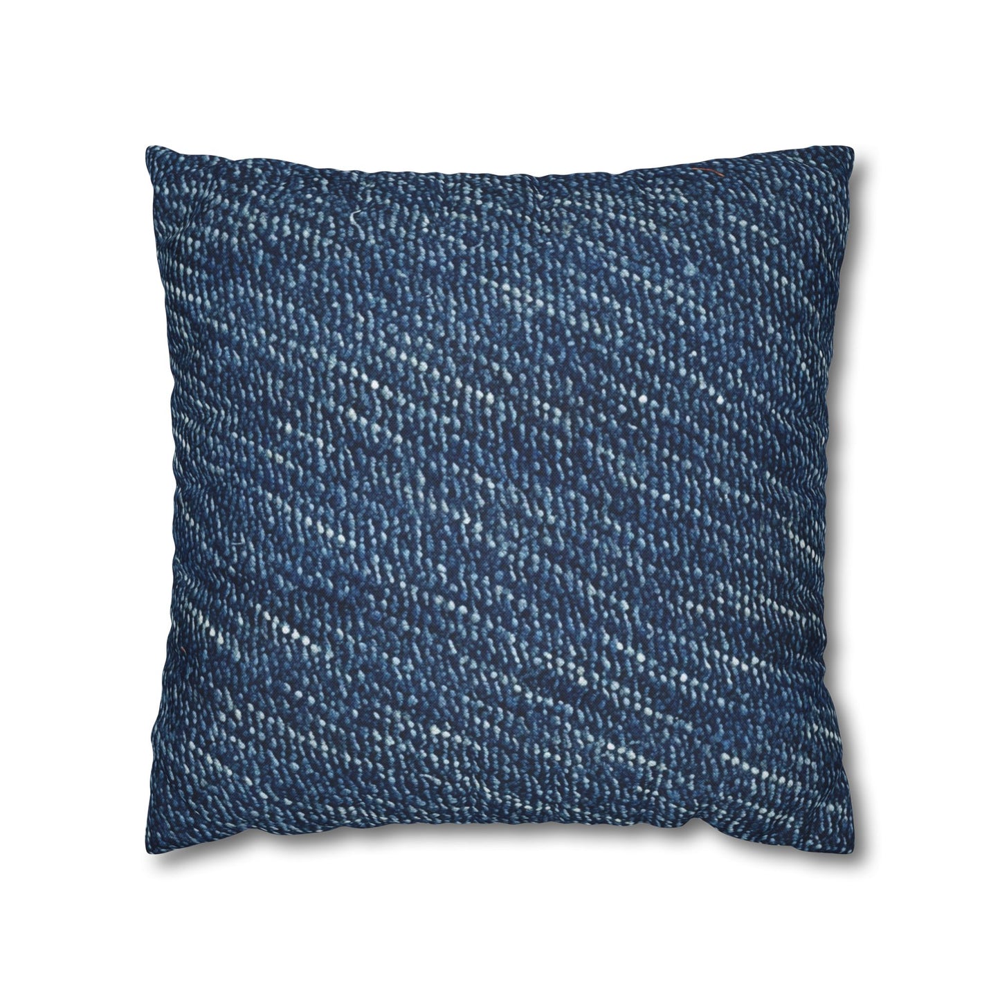 Denim-Inspired Design - Distinct Textured Fabric Pattern - Spun Polyester Square Pillow Case