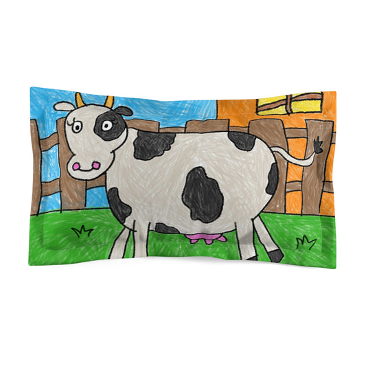 Cow Moo Farm Barn Animal Character Microfiber Pillow Sham