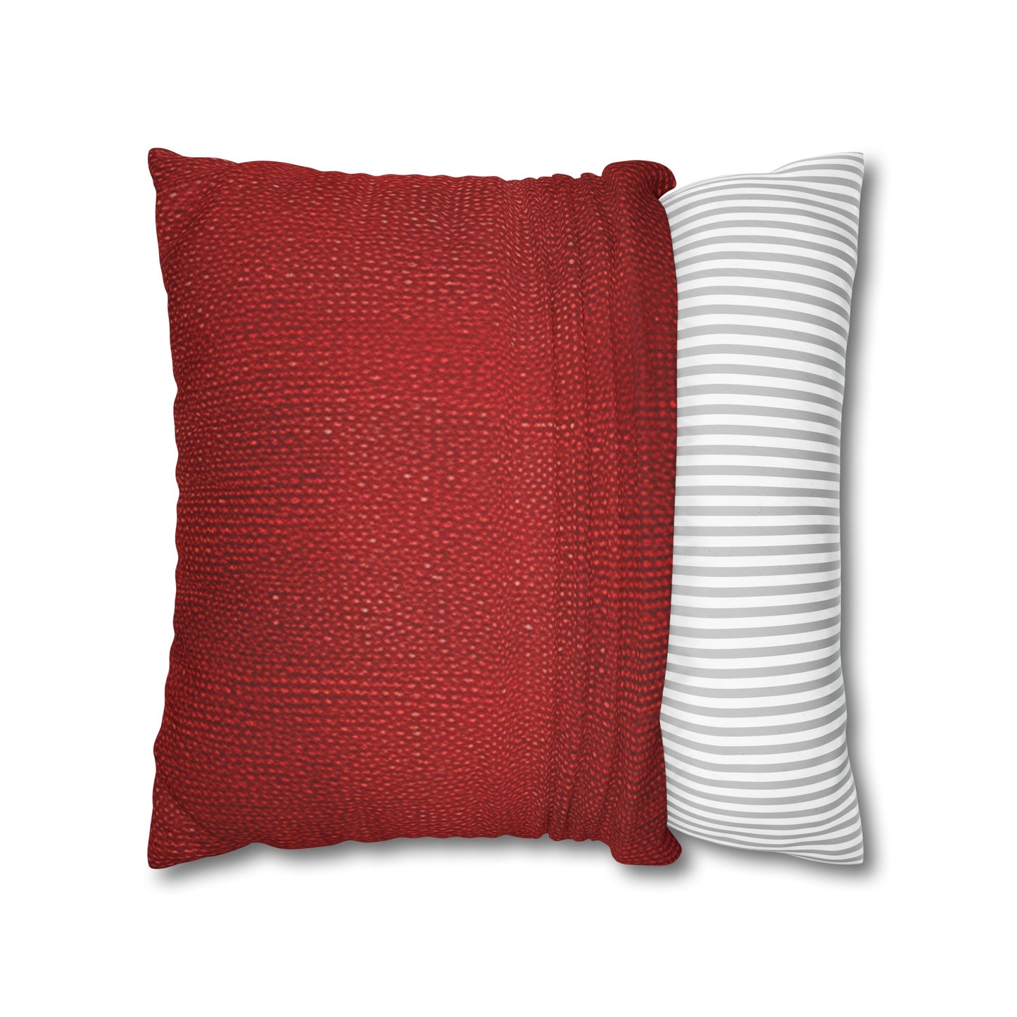 Juicy Red Berry Blast: Denim Fabric Inspired Design - Spun Polyester Square Pillow Case