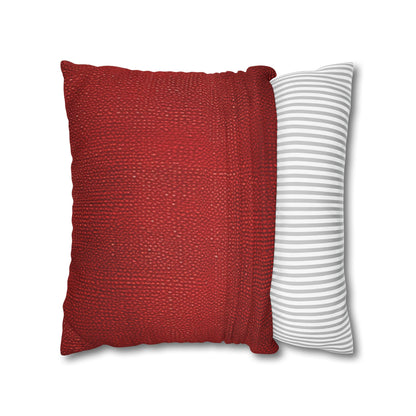 Juicy Red Berry Blast: Denim Fabric Inspired Design - Spun Polyester Square Pillow Case