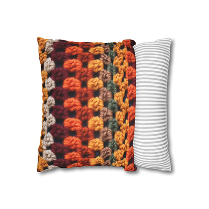 Crochet Thanksgiving Fall: Classic Fashion Colors for Seasonal Look - Spun Polyester Square Pillow Case