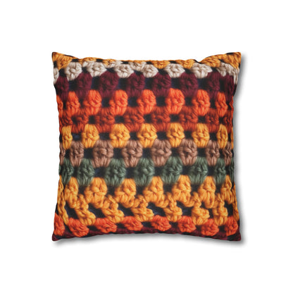 Crochet Thanksgiving Fall: Classic Fashion Colors for Seasonal Look - Spun Polyester Square Pillow Case