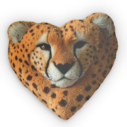 Cheetah Pattern Heart Plush Shaped Pillow