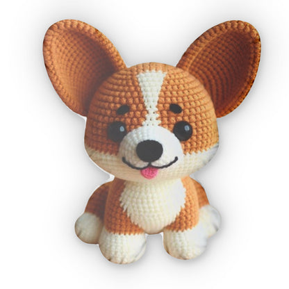 Crochet Corgi Dog Plush Shaped Pillow