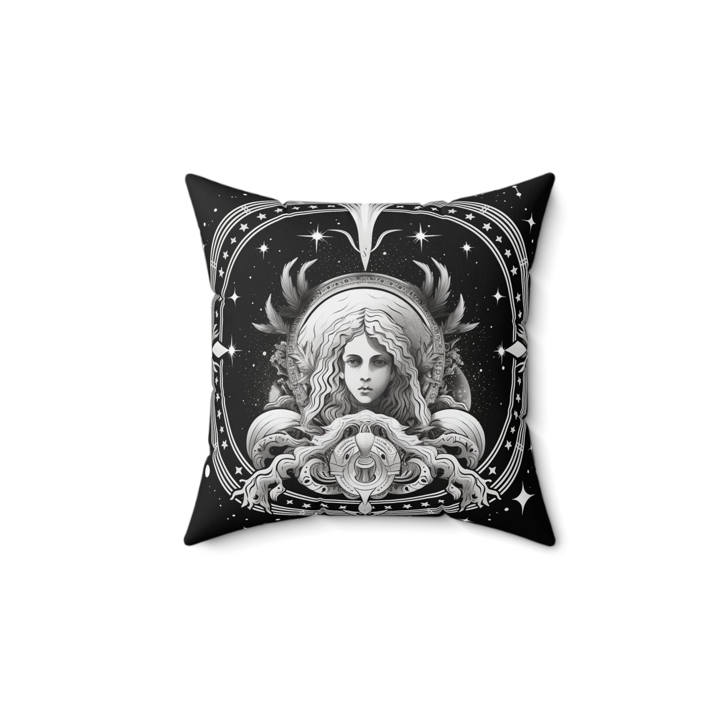 Virgo Zodiac, Maiden Symbol Design, Earth Element, Spun Polyester Square Pillow