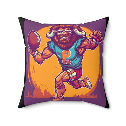 American Football Baffalo Bison Game Sport Graphic Spun Polyester Square Pillow