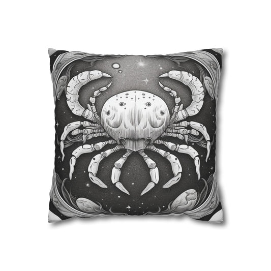 Cancer Zodiac Sign Polyester Square Pillow Case, Double Sided Design