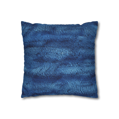 Blue Spectrum: Denim-Inspired Fabric Light to Dark - Spun Polyester Square Pillow Case