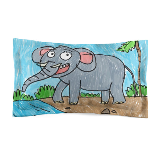 Elefante Elephant King Safari Animal Microfiber Pillow Sham