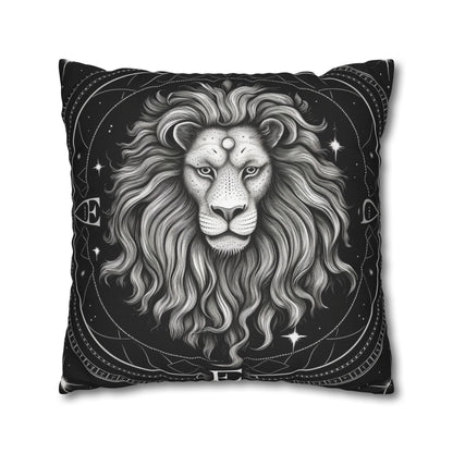 Leo Zodiac Sign Spun Polyester Square Pillow Case, Double Sided Print