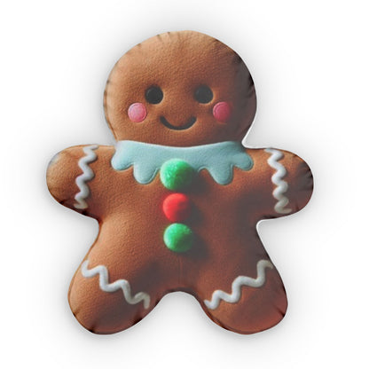 Gingerbread Man Christmas Cookie Plush Shaped Pillow