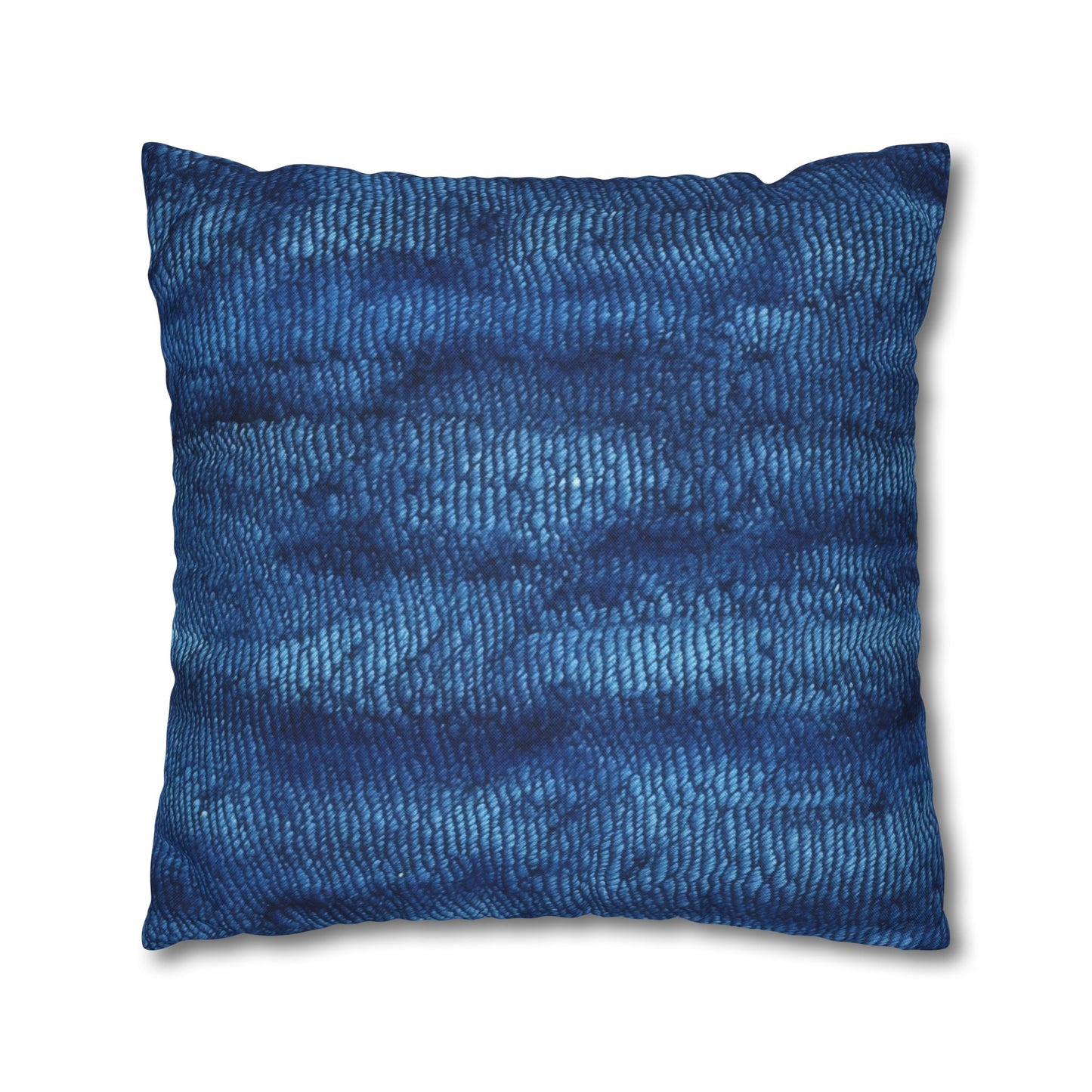 Blue Spectrum: Denim-Inspired Fabric Light to Dark - Spun Polyester Square Pillow Case