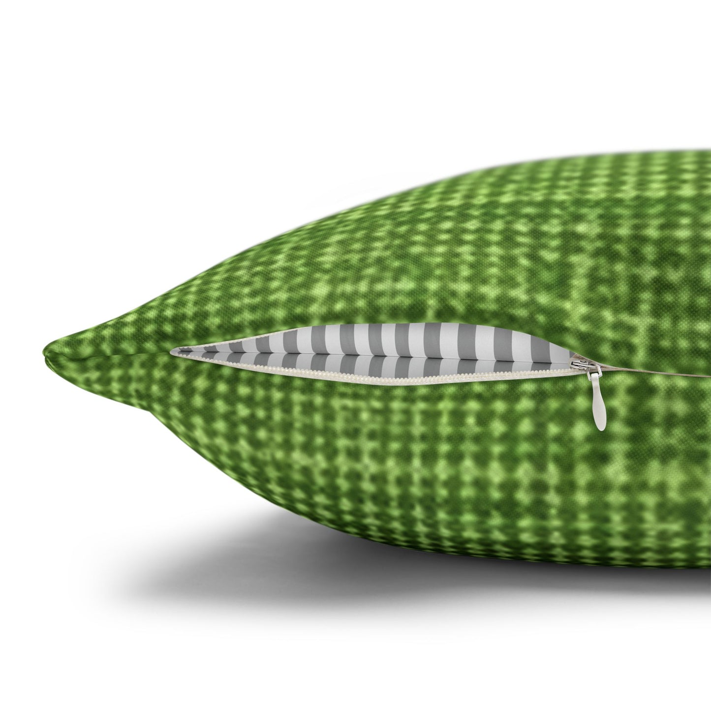 Olive Green Denim-Style: Seamless, Textured Fabric - Spun Polyester Square Pillow Case