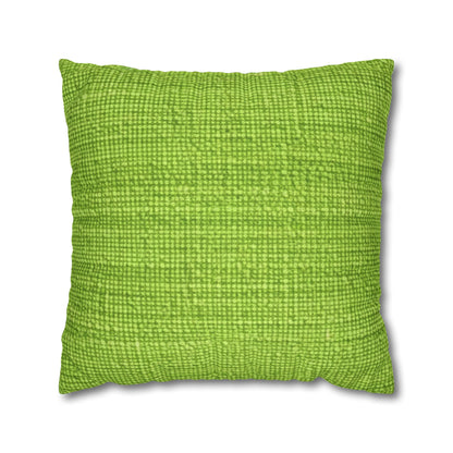 Lush Grass Neon Green: Denim-Inspired, Springtime Fabric Style - Spun Polyester Square Pillow Case