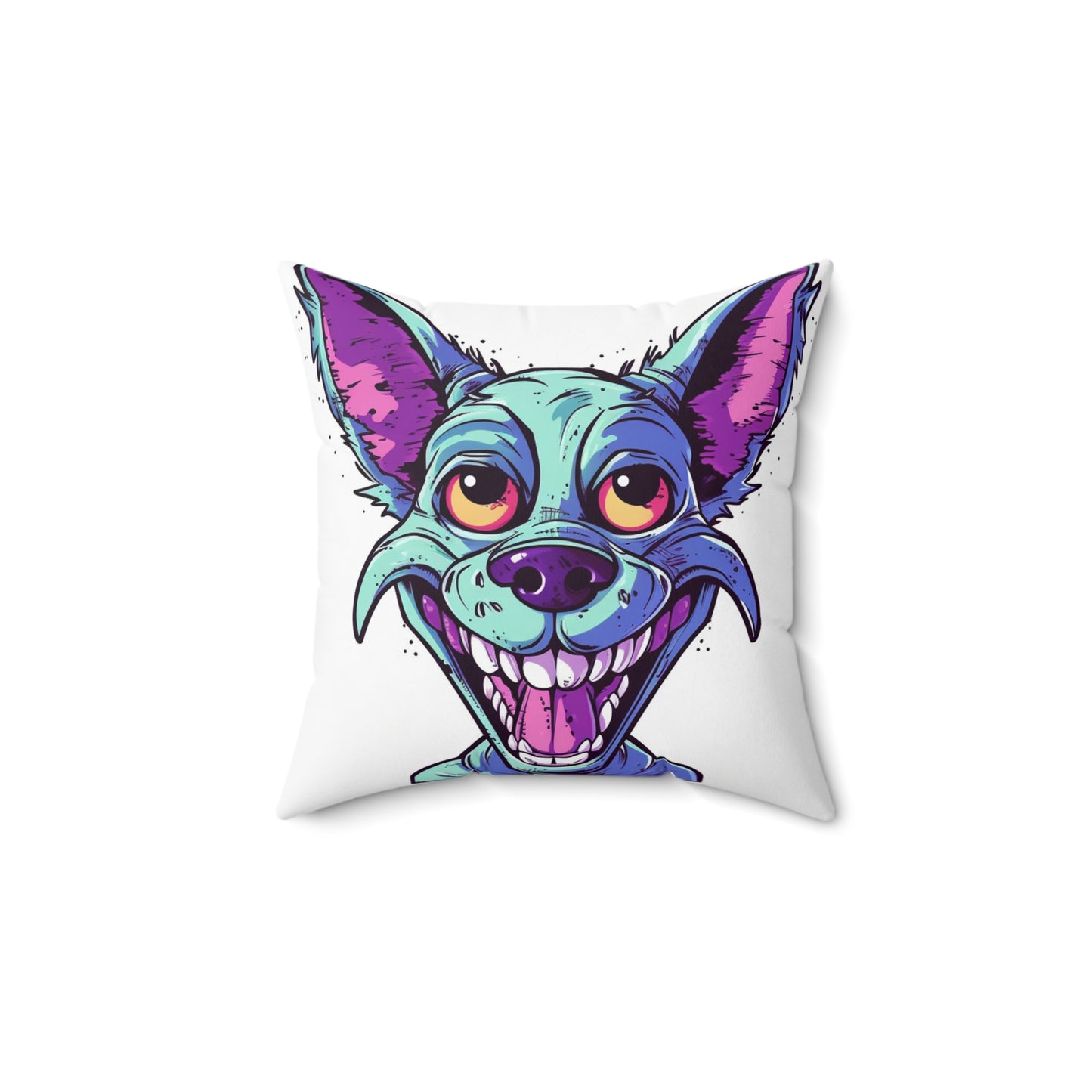 Alien Canine Dog Vintage Animation Design Spun Polyester Square Pillow