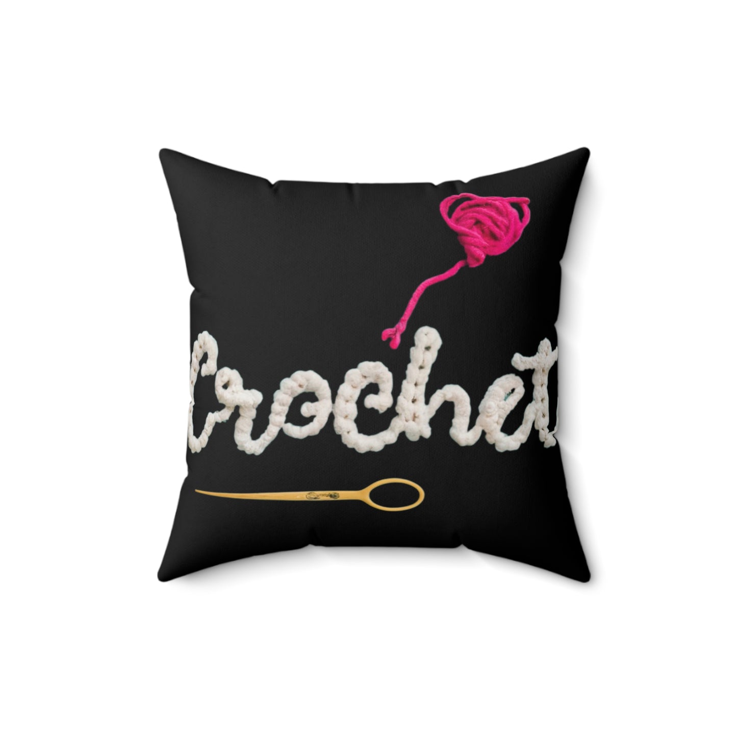 Crochet Love Gift - Heartfelt Fabric Fashion Collector Style - Spun Polyester Square Pillow