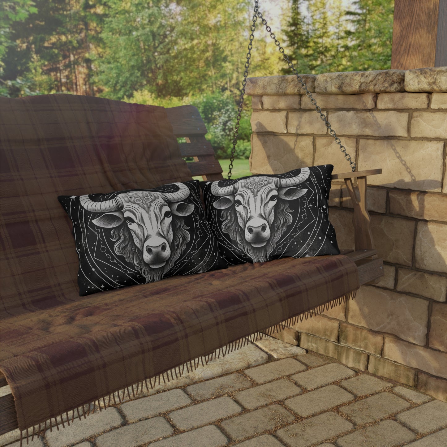 Taurus Zodiac UV-Resistant Outdoor Pillow, Water-Resistant, Spun Polyester