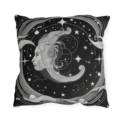 Aquarius Zodiac UV-Resistant Outdoor Pillow, Water-Resistant, Spun Polyester