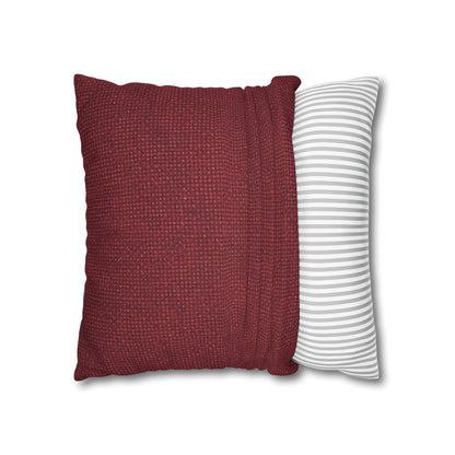 Seamless Texture - Maroon/Burgundy Denim-Inspired Fabric - Spun Polyester Square Pillow Case