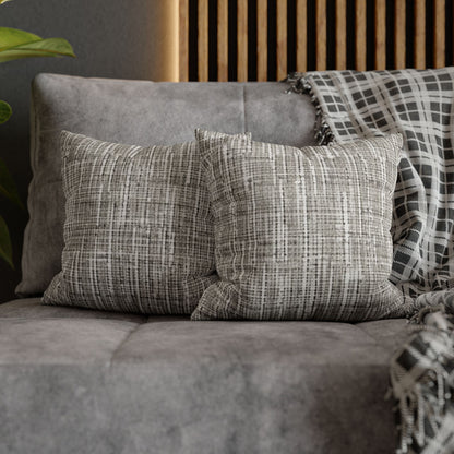 Silver Grey: Denim-Inspired, Contemporary Fabric Design - Spun Polyester Square Pillow Case