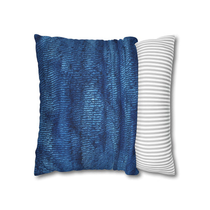 Blue Spectrum: Denim-Inspired Fabric Light to Dark - Spun Polyester Square Pillow Case