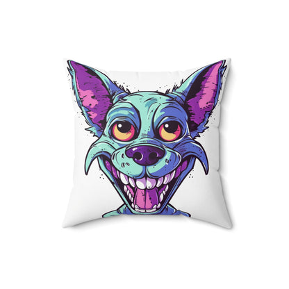 Alien Canine Dog Vintage Animation Design Spun Polyester Square Pillow