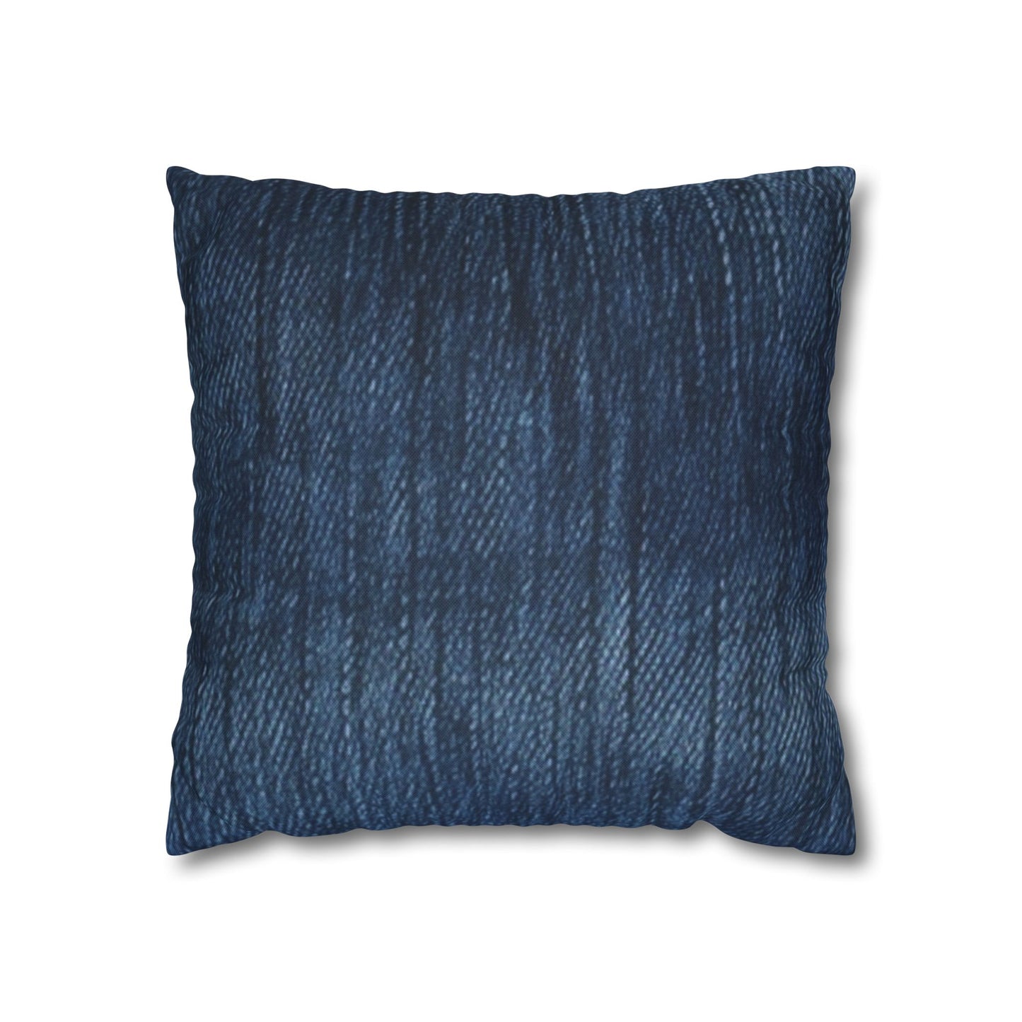 Indigo Splash: Washed Denim Reverie in Deep Blue - Spun Polyester Square Pillow Case