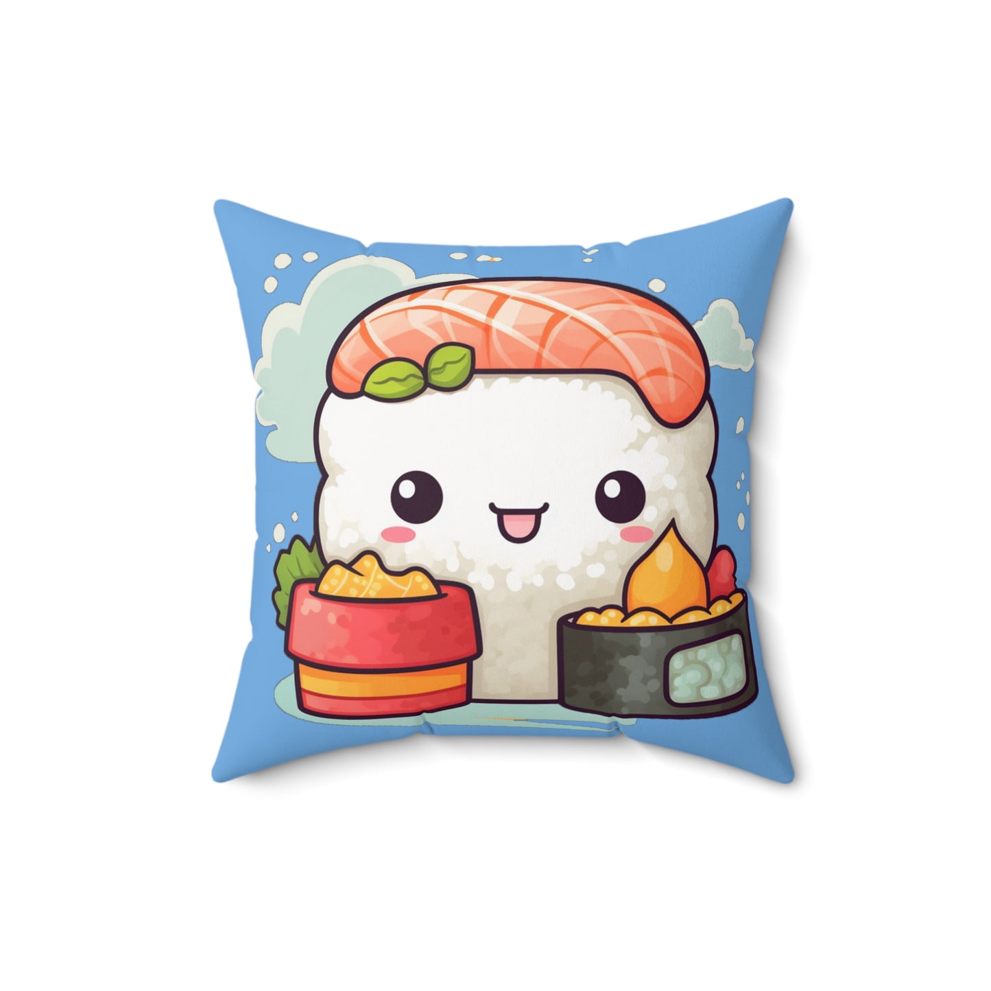 Anime Sushi - Japanese Cute kawaii - Otaku Gift - Spun Polyester Square Pillow