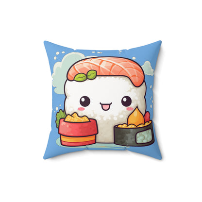 Anime Sushi - Japanese Cute kawaii - Otaku Gift - Spun Polyester Square Pillow