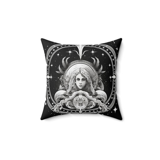 Virgo Zodiac, Maiden Symbol Design, Earth Element, Spun Polyester Square Pillow