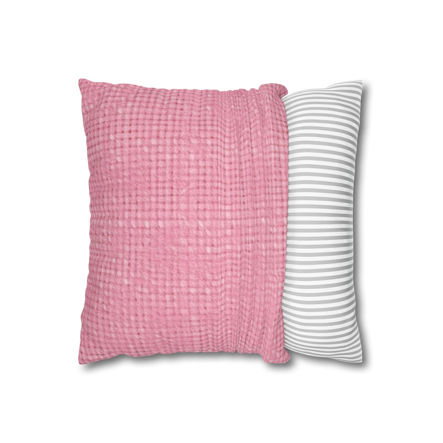 Pastel Rose Pink: Denim-Inspired, Refreshing Fabric Design - Spun Polyester Square Pillow Case